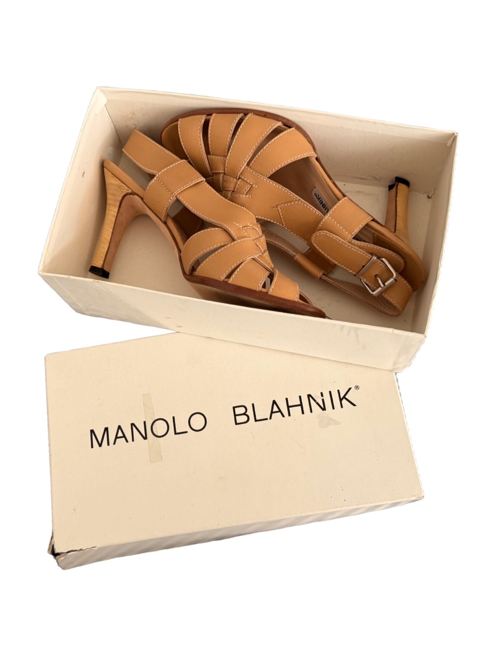 Vintage Manolo Blahnik Kentiatta Bulgaro Leather Sandals | 39 | Box